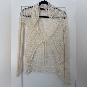 Sarah Spencer Cream Open Knit Cardigan